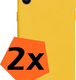 Nomfy Nomfy iPhone Xs hoesje siliconen - Geel - 2 PACK