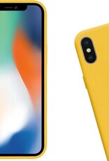 Nomfy Hoesje Geschikt voor iPhone Xs Hoesje Siliconen Cover Case - Hoes Geschikt voor iPhone Xs Hoes Back Case - 2-PACK - Geel