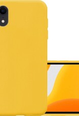 NoXx Hoes Geschikt voor iPhone XR Hoesje Cover Siliconen Back Case Hoes - Geel