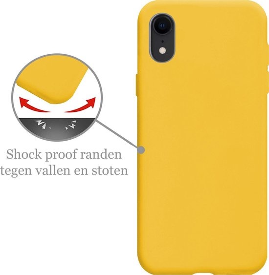 Nomfy Hoesje Geschikt voor iPhone XR Hoesje Siliconen Cover Case - Hoes Geschikt voor iPhone XR Hoes Back Case - Geel