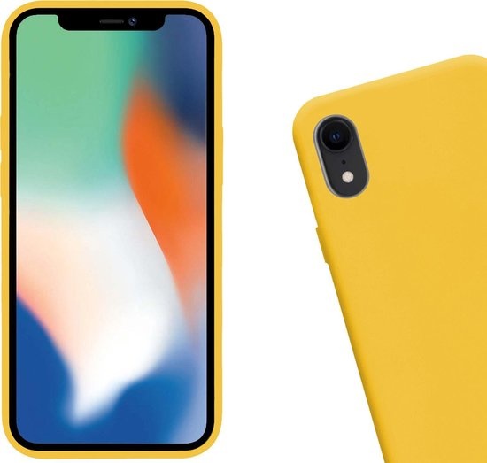 Nomfy Hoesje Geschikt voor iPhone XR Hoesje Siliconen Cover Case - Hoes Geschikt voor iPhone XR Hoes Back Case - Geel