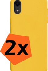 Nomfy Hoesje Geschikt voor iPhone XR Hoesje Siliconen Cover Case - Hoes Geschikt voor iPhone XR Hoes Back Case - 2-PACK - Geel