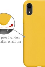 Nomfy Hoesje Geschikt voor iPhone XR Hoesje Siliconen Cover Case - Hoes Geschikt voor iPhone XR Hoes Back Case - 2-PACK - Geel