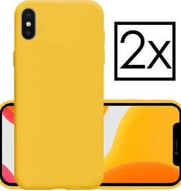 NoXx NoXx iPhone Xs Max hoesje siliconen - Geel - 2 PACK