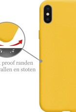 Nomfy Hoesje Geschikt voor iPhone Xs Max Hoesje Siliconen Cover Case - Hoes Geschikt voor iPhone Xs Max Hoes Back Case - 2-PACK - Geel