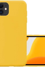 NoXx Hoes Geschikt voor iPhone 11 Hoesje Cover Siliconen Back Case Hoes - Geel