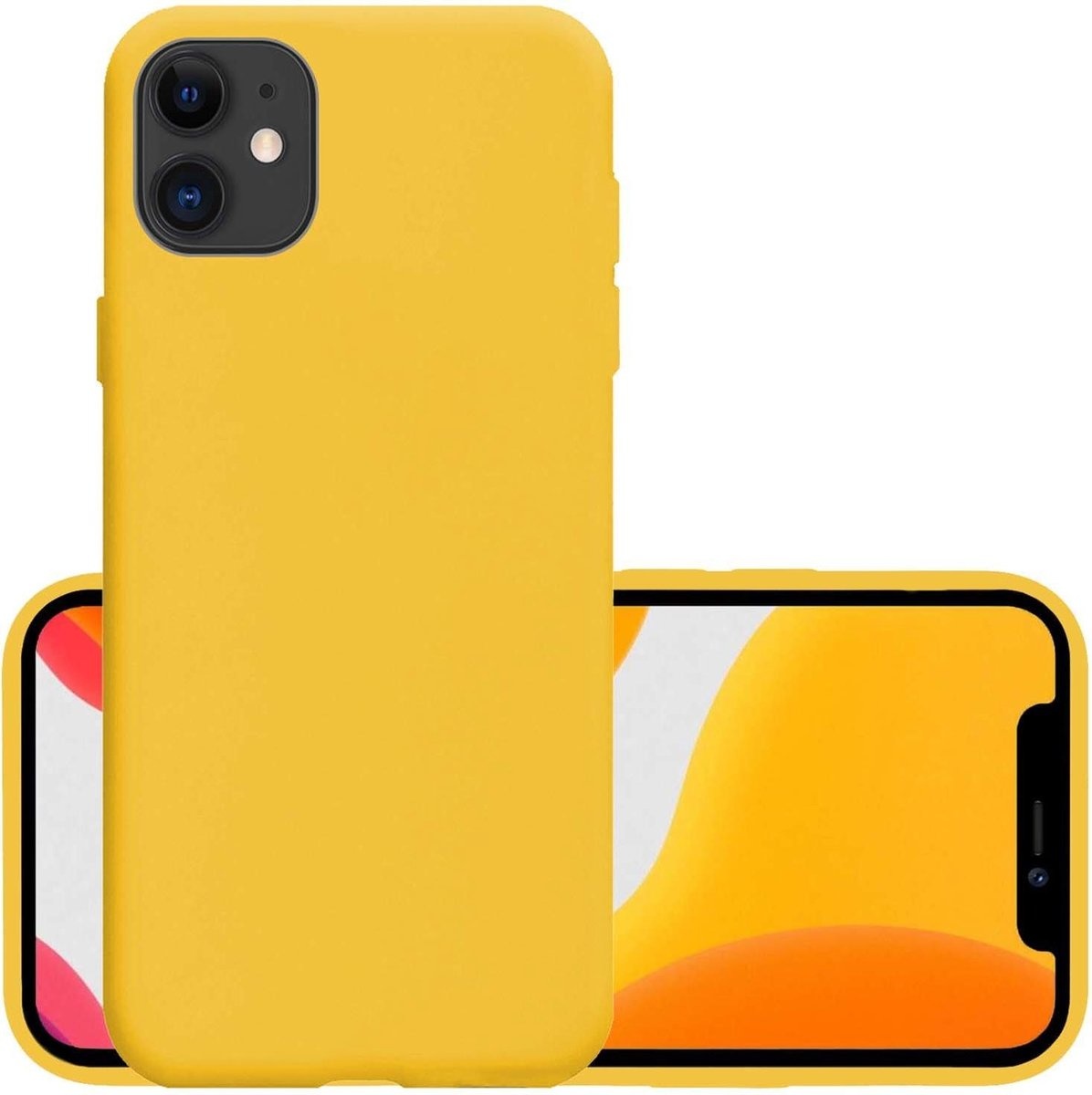 NoXx Hoes Geschikt voor iPhone 11 Hoesje Cover Siliconen Back Case Hoes - Geel