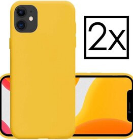 NoXx NoXx iPhone 11 hoesje siliconen - Geel - 2 PACK