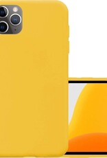 NoXx Hoes Geschikt voor iPhone 11 Pro Hoesje Cover Siliconen Back Case Hoes - Geel