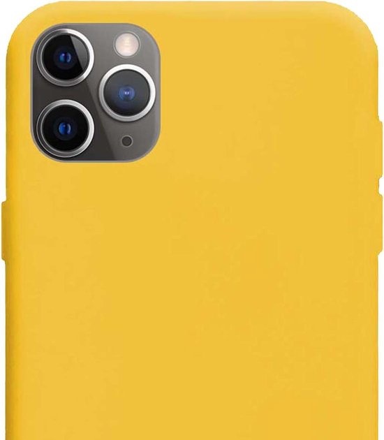 NoXx Hoes Geschikt voor iPhone 11 Pro Hoesje Cover Siliconen Back Case Hoes - Geel