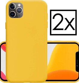 NoXx NoXx iPhone 11 Pro hoesje siliconen - Geel - 2 PACK