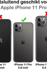 NoXx Hoes Geschikt voor iPhone 11 Pro Hoesje Cover Siliconen Back Case Hoes - Geel - 2x