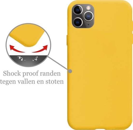 Nomfy Hoesje Geschikt voor iPhone 11 Pro Hoesje Siliconen Cover Case - Hoes Geschikt voor iPhone 11 Pro Hoes Back Case - Geel