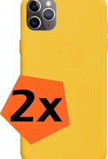 Nomfy Hoesje Geschikt voor iPhone 11 Pro Hoesje Siliconen Cover Case - Hoes Geschikt voor iPhone 11 Pro Hoes Back Case - 2-PACK - Geel