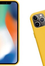 Nomfy Hoesje Geschikt voor iPhone 11 Pro Hoesje Siliconen Cover Case - Hoes Geschikt voor iPhone 11 Pro Hoes Back Case - 2-PACK - Geel