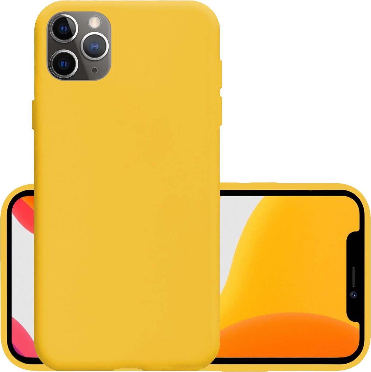 NoXx Hoes Geschikt voor iPhone 11 Pro Max Hoesje Cover Siliconen Back Case Hoes - Geel
