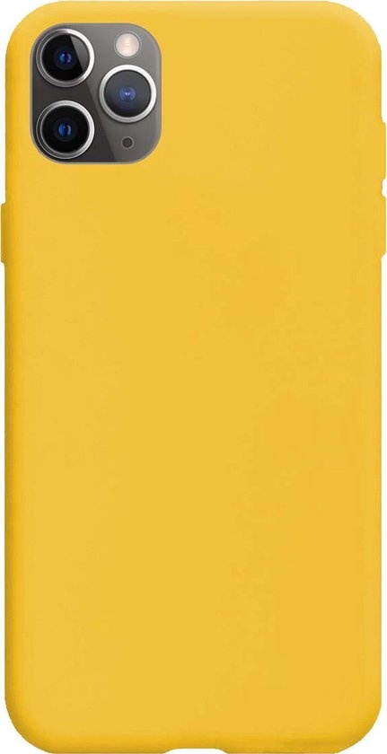 NoXx Hoes Geschikt voor iPhone 11 Pro Max Hoesje Cover Siliconen Back Case Hoes - Geel - 2x