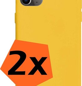 Nomfy Nomfy iPhone 11 Pro Max hoesje siliconen - Geel - 2 PACK