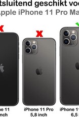 Nomfy Hoesje Geschikt voor iPhone 11 Pro Max Hoesje Siliconen Cover Case - Hoes Geschikt voor iPhone 11 Pro Max Hoes Back Case - 2-PACK - Geel