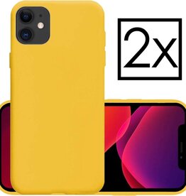NoXx NoXx iPhone 12 Mini hoesje siliconen - Geel - 2 PACK