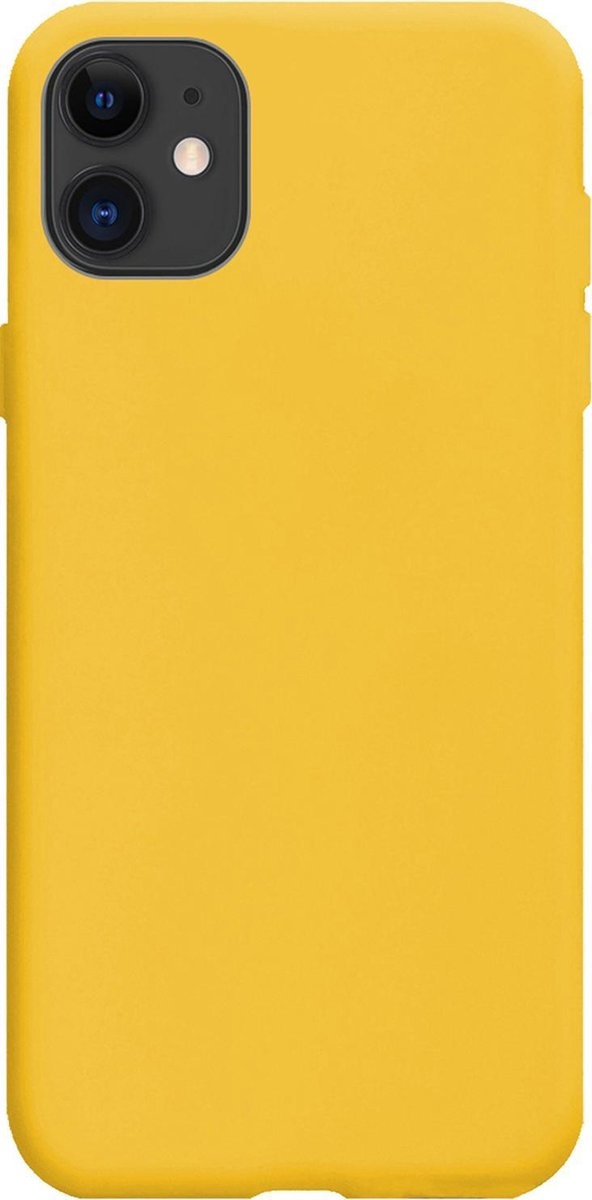 Nomfy Hoesje Geschikt voor iPhone 12 Mini Hoesje Siliconen Cover Case - Hoes Geschikt voor iPhone 12 Mini Hoes Back Case - Geel