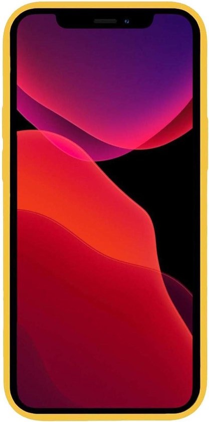NoXx Hoes Geschikt voor iPhone 12 Hoesje Cover Siliconen Back Case Hoes - Geel