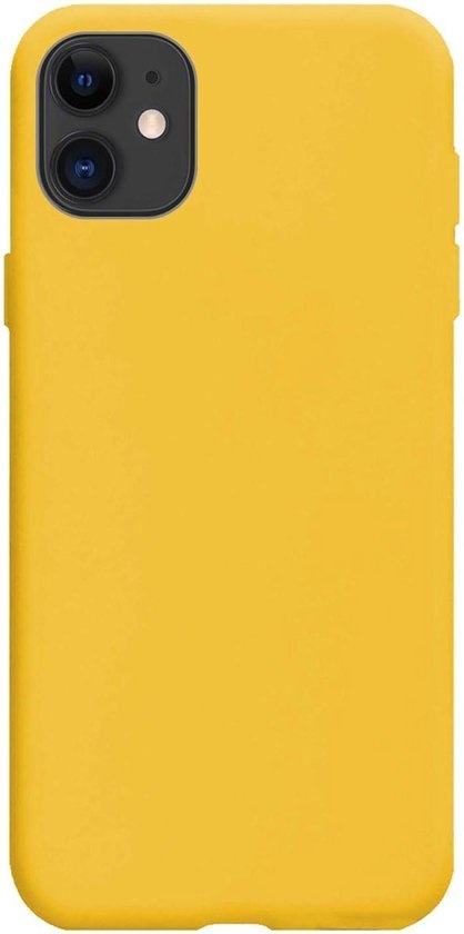 NoXx Hoes Geschikt voor iPhone 12 Hoesje Cover Siliconen Back Case Hoes - Geel