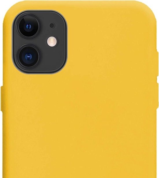 NoXx Hoes Geschikt voor iPhone 12 Hoesje Cover Siliconen Back Case Hoes - Geel