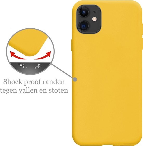 Nomfy Hoesje Geschikt voor iPhone 12 Hoesje Siliconen Cover Case - Hoes Geschikt voor iPhone 12 Hoes Back Case - Geel