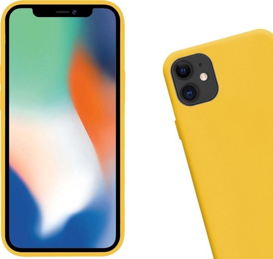 Nomfy Hoesje Geschikt voor iPhone 12 Pro Hoesje Siliconen Cover Case - Hoes Geschikt voor iPhone 12 Pro Hoes Back Case - Geel