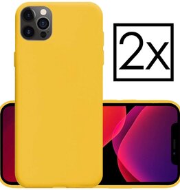 NoXx NoXx iPhone 12 Pro Max hoesje siliconen - Geel - 2 PACK