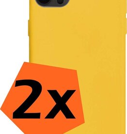 Nomfy Nomfy iPhone 12 Pro Max hoesje siliconen - Geel - 2 PACK