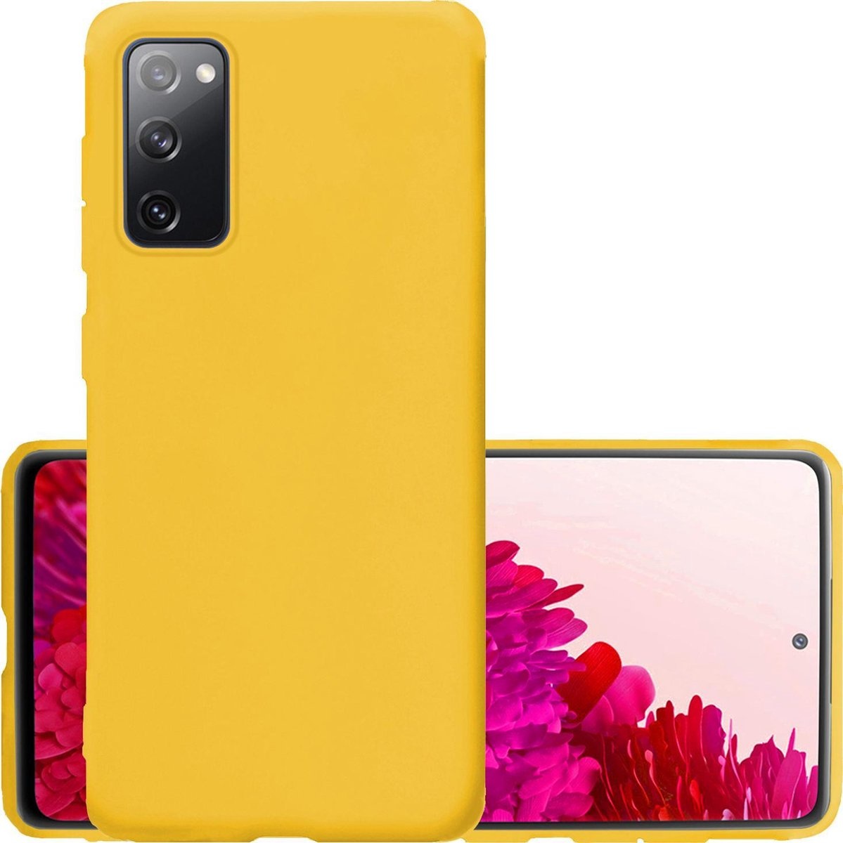 NoXx Hoes Geschikt voor Samsung S20 FE Hoesje Cover Siliconen Back Case Hoes - Geel