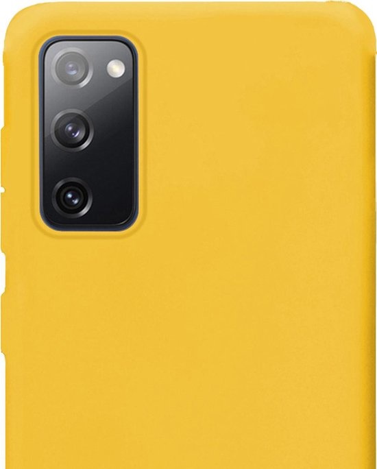 NoXx Hoes Geschikt voor Samsung S20 FE Hoesje Cover Siliconen Back Case Hoes - Geel - 2x