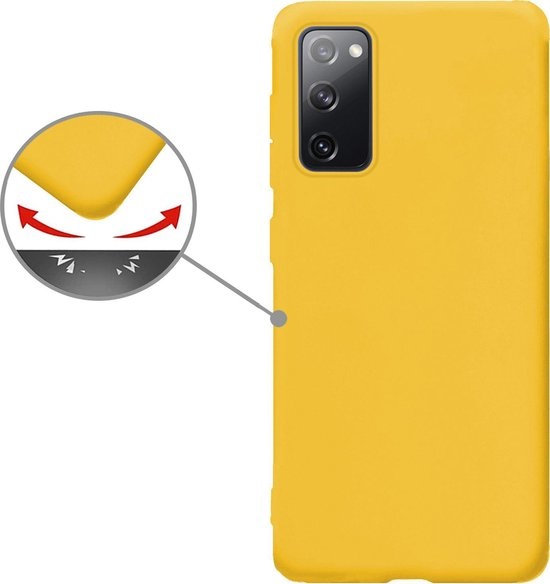 Nomfy Hoesje Geschikt voor Samsung S20 FE Hoesje Siliconen Cover Case - Hoes Geschikt voor Samsung Galaxy S20 FE Hoes Back Case - Geel
