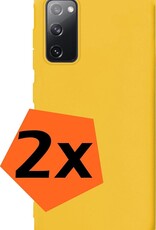 Nomfy Hoesje Geschikt voor Samsung S20 FE Hoesje Siliconen Cover Case - Hoes Geschikt voor Samsung Galaxy S20 FE Hoes Back Case - 2-PACK - Geel
