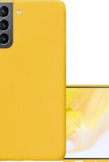 NoXx Hoes Geschikt voor Samsung S21 Hoesje Cover Siliconen Back Case Hoes - Geel