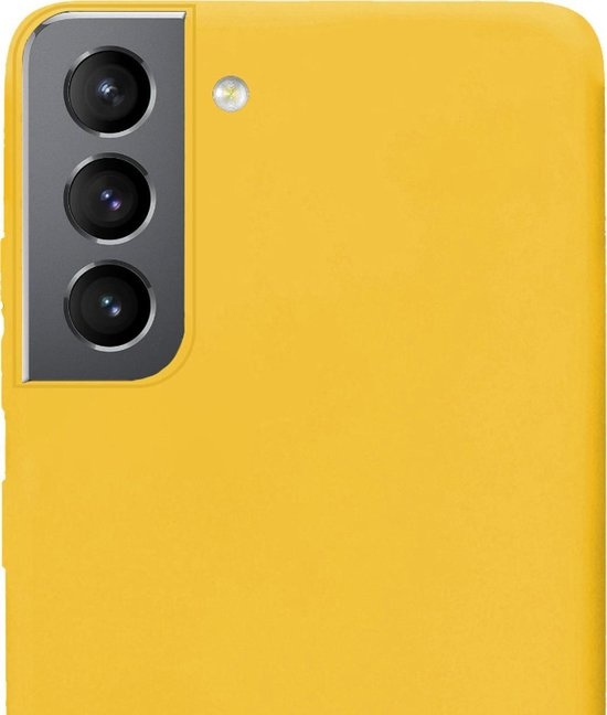 NoXx Hoes Geschikt voor Samsung S21 Plus Hoesje Cover Siliconen Back Case Hoes - Geel