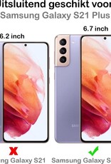 NoXx Hoes Geschikt voor Samsung S21 Plus Hoesje Cover Siliconen Back Case Hoes - Geel