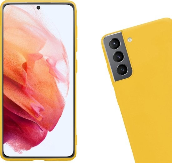 Nomfy Hoesje Geschikt voor Samsung S21 Plus Hoesje Siliconen Cover Case - Hoes Geschikt voor Samsung Galaxy S21 Plus Hoes Back Case - Geel