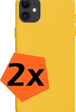 Nomfy Hoesje Geschikt voor iPhone 12 Pro Hoesje Siliconen Cover Case - Hoes Geschikt voor iPhone 12 Pro Hoes Back Case - 2-PACK - Geel