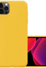 NoXx Hoes Geschikt voor iPhone 12 Pro Max Hoesje Cover Siliconen Back Case Hoes - Geel