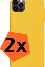 Nomfy Hoesje Geschikt voor iPhone 12 Pro Max Hoesje Siliconen Cover Case - Hoes Geschikt voor iPhone 12 Pro Max Hoes Back Case - 2-PACK - Geel