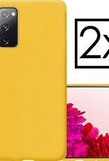 NoXx Hoes Geschikt voor Samsung S20 FE Hoesje Cover Siliconen Back Case Hoes - Geel - 2x