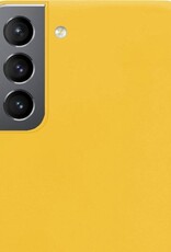 NoXx Hoes Geschikt voor Samsung S21 Hoesje Cover Siliconen Back Case Hoes - Geel