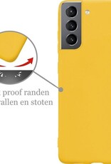 Nomfy Hoesje Geschikt voor Samsung S21 Hoesje Siliconen Cover Case - Hoes Geschikt voor Samsung Galaxy S21 Hoes Back Case - 2-PACK - Geel
