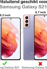 Nomfy Hoesje Geschikt voor Samsung S21 Hoesje Siliconen Cover Case - Hoes Geschikt voor Samsung Galaxy S21 Hoes Back Case - 2-PACK - Geel