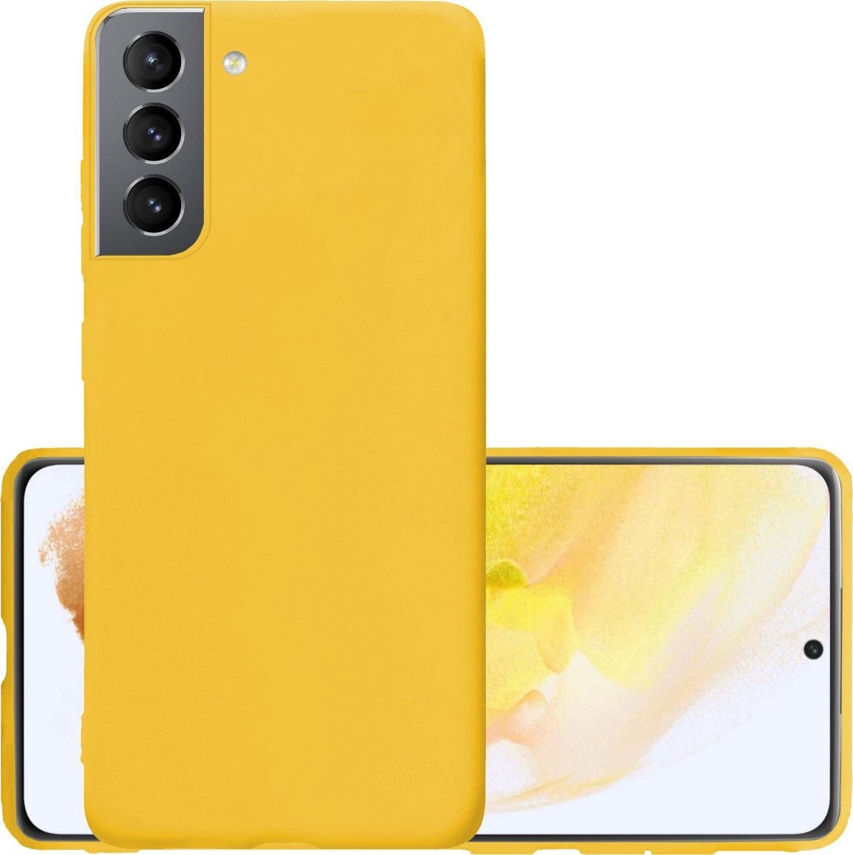 NoXx Hoes Geschikt voor Samsung S21 Plus Hoesje Cover Siliconen Back Case Hoes - Geel