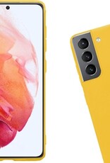 Nomfy Hoesje Geschikt voor Samsung S21 Plus Hoesje Siliconen Cover Case - Hoes Geschikt voor Samsung Galaxy S21 Plus Hoes Back Case - 2-PACK - Geel