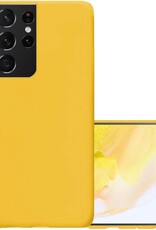 NoXx Hoes Geschikt voor Samsung S21 Ultra Hoesje Cover Siliconen Back Case Hoes - Geel
